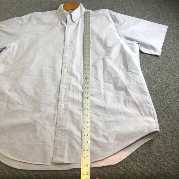 Polo Ralph Lauren Shirt Mens Large Blue Short Sleeve Blake Chambray Flesh Pony - Picture 6 of 13